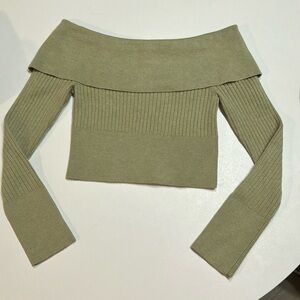 Sage Off-Shoulder Sweater